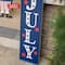 Glitzhome&#xAE; 42.5&#x22; Lighted Wood Happy July 4th Porch Sign